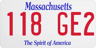 MA license plate 118GE2