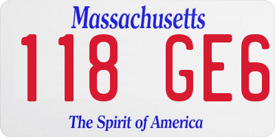 MA license plate 118GE6