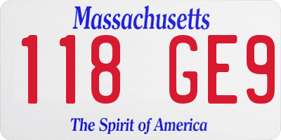 MA license plate 118GE9