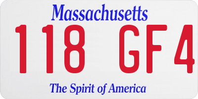 MA license plate 118GF4