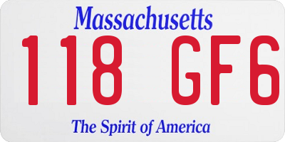 MA license plate 118GF6