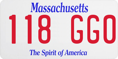 MA license plate 118GG0