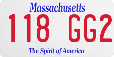 MA license plate 118GG2