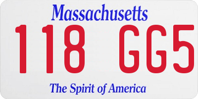 MA license plate 118GG5