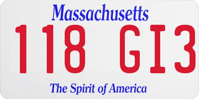 MA license plate 118GI3