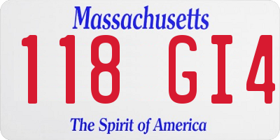 MA license plate 118GI4