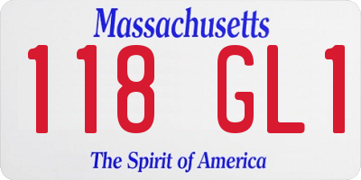 MA license plate 118GL1