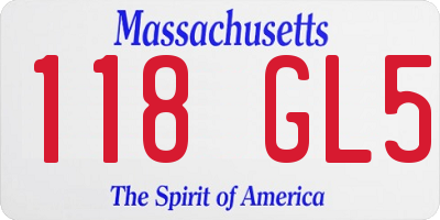 MA license plate 118GL5