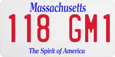 MA license plate 118GM1