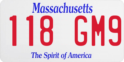MA license plate 118GM9