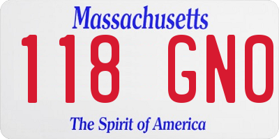 MA license plate 118GN0