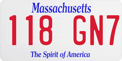 MA license plate 118GN7