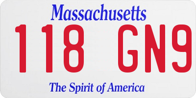 MA license plate 118GN9