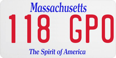 MA license plate 118GP0