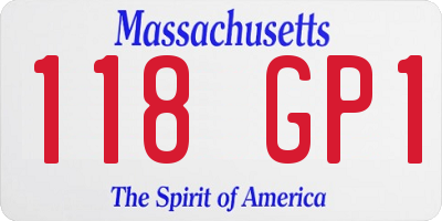 MA license plate 118GP1