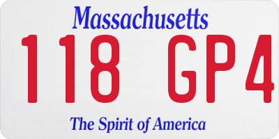 MA license plate 118GP4