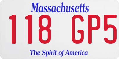 MA license plate 118GP5