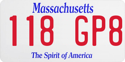 MA license plate 118GP8
