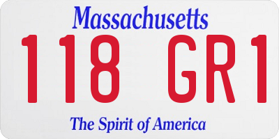 MA license plate 118GR1