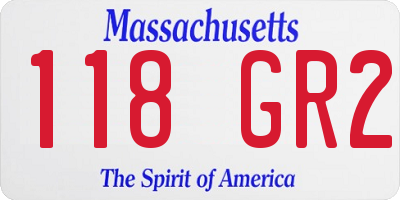 MA license plate 118GR2