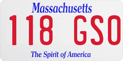 MA license plate 118GS0