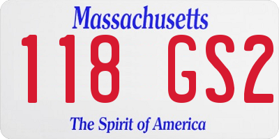 MA license plate 118GS2