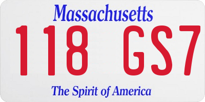 MA license plate 118GS7