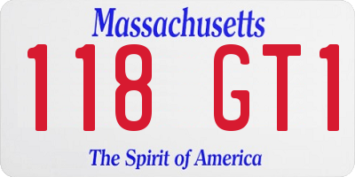 MA license plate 118GT1