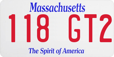 MA license plate 118GT2