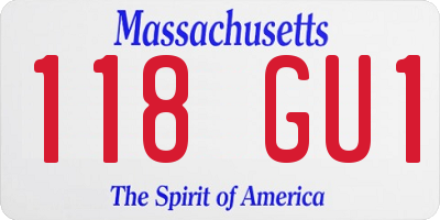 MA license plate 118GU1
