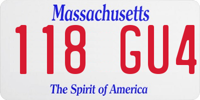 MA license plate 118GU4