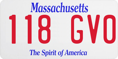 MA license plate 118GV0