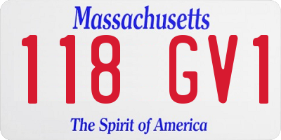 MA license plate 118GV1