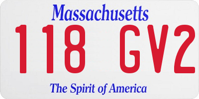 MA license plate 118GV2