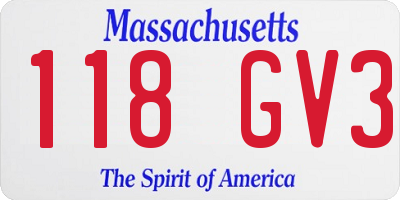 MA license plate 118GV3