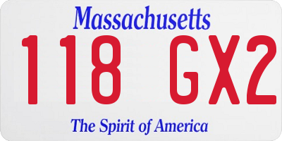 MA license plate 118GX2