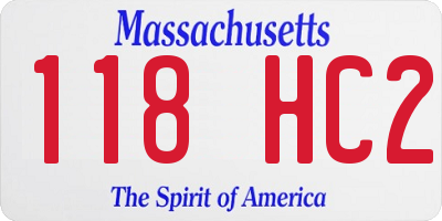 MA license plate 118HC2