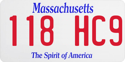MA license plate 118HC9