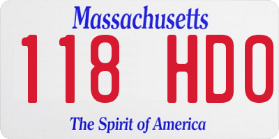MA license plate 118HD0