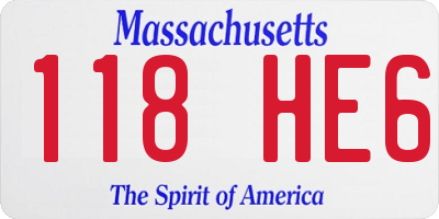 MA license plate 118HE6