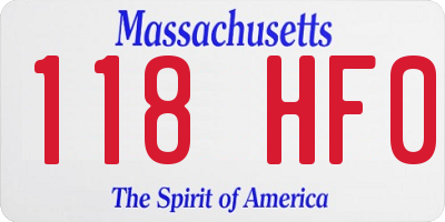 MA license plate 118HF0
