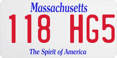 MA license plate 118HG5