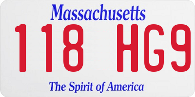 MA license plate 118HG9