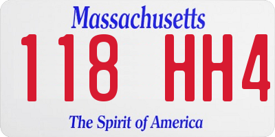 MA license plate 118HH4