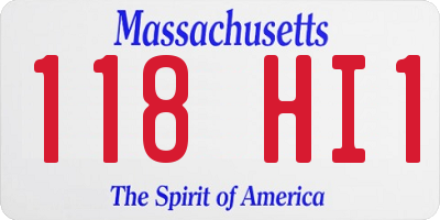 MA license plate 118HI1
