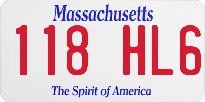 MA license plate 118HL6