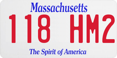 MA license plate 118HM2