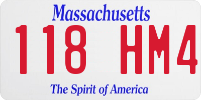 MA license plate 118HM4