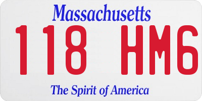 MA license plate 118HM6