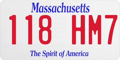 MA license plate 118HM7